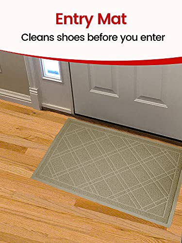 SlipToGrip Universal Door Mat, Taupe 35 x 23 in - Anti Slip, Durable & Washable, Outdoor & Indoor Welcome Mat for Entrance, Front Door, Garage, Patio, Dirt and Dust Absorber, Low Profile