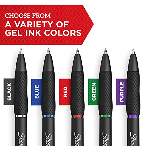 Sharpie S-Gel, Gel Pens, Medium Point (0.7mm), Black Ink Gel Pen, 4 Count