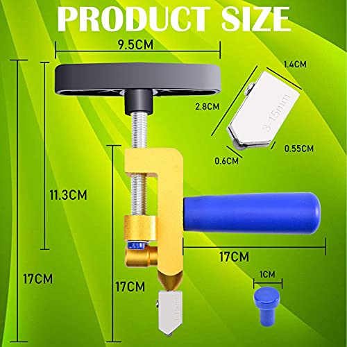 Canitu Manual Tile Cutter,2 in 1 Glass Tile Cutter Hand Tool with 3-15 mm Tungsten Steel Blades Breaking Pliers Hand Glass Cutter Kit for Home DIY Cutting Glass, Mirror, Ceramic Tile, Glazed Tiles