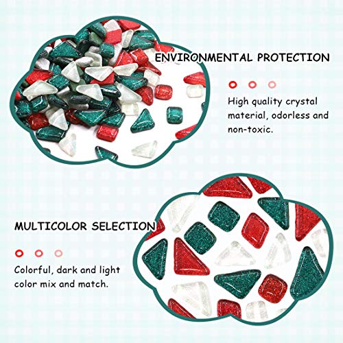Swpeet 1Ib Glass Mosaic Tiles Pieces Stained Glass for Crafts, Mixed Colors and Patterns (Mosaic Tiles B)