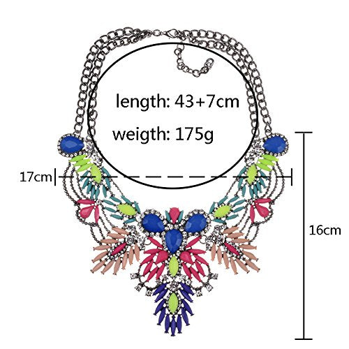 Lovage Colorful Resin Bubble Bib Statement Necklace Bohemian Chunky Collar Jewelry