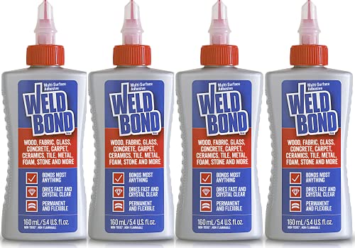 Weldbond Multi-Surface Adhesive Glue, 5.4oz /160ml 4-Pack, (8-50163)