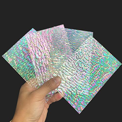 LITMIND 12 Sheets Iridescent Glass Stained Glass Sheets, 4x6 inch Glass Mosaic Tiles for Crafts, Cathedral Art Glass Pack, Assorted Colors (Iridized Opaque & Translucent Textures) - Iridescent Mixed