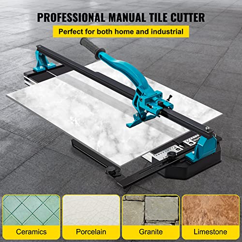 Mophorn Tile Cutter, 24 Inch Manual Tile Cutter, Tile Cutter Tools w/Single Rail Double Brackets, 3/5 in Cap w/Precise Laser Guide, Tile Cutter Porcelain Tools for Precision Cutting Porcelain Tiles