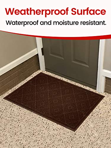 SlipToGrip Universal Door Mat – Plaid Design Size 35” x 23” – Anti Slip, Durable & Washable – Duraloop Mesh Entrance Outdoor & Indoor Welcome Mat – Dirt and Dust Absorber