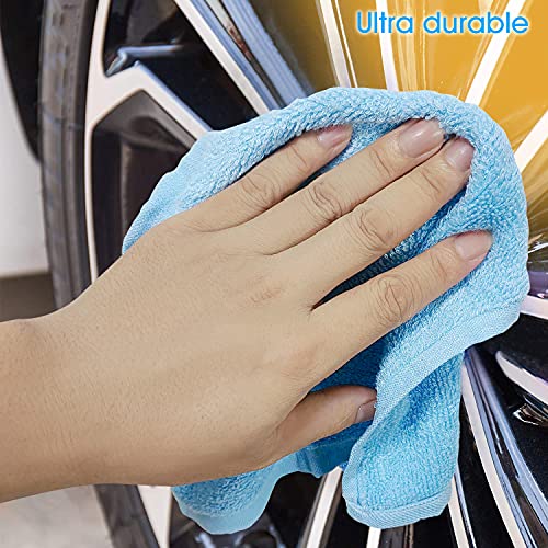 9 Pack Kitchen Cleaning Cloth Dish Towels Lint Free Dishcloths Super Absorbent 10x10 inch Small Dishtowels Reusable Cloth for Kitchen Home Car Dish Rags Hand Towel Drying Fast Blue
