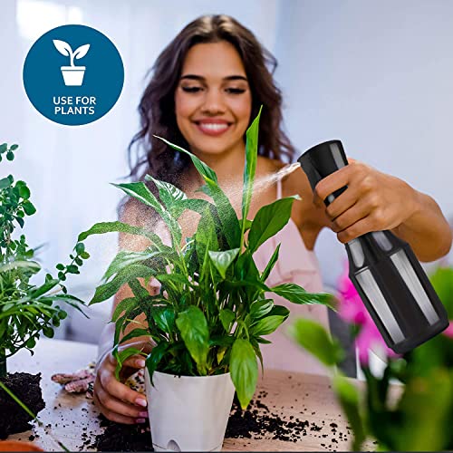 Beautify Beauties Hair Spray Bottle – Ultra Fine Continuous Water Mister for Hairstyling, Cleaning, Plants, Misting & Skin Care (24 Ounce Black)