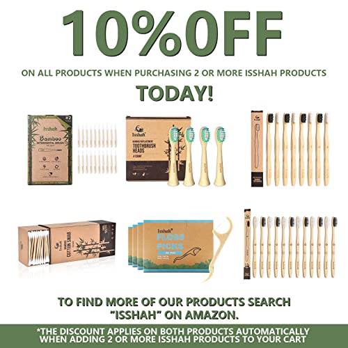 Biodegradable Eco-Friendly Natural Bamboo Charcoal Toothbrushes - 12 Count