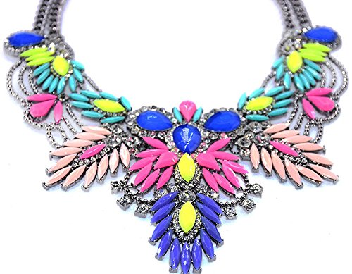 Lovage Colorful Resin Bubble Bib Statement Necklace Bohemian Chunky Collar Jewelry