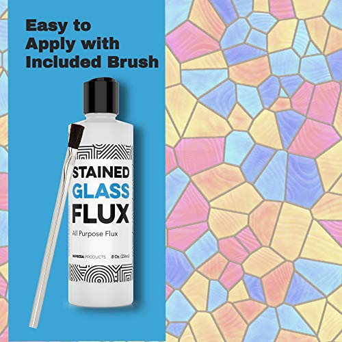8oz Liquid Zinc Flux for Stained Glass, Soldering Work, Glass Repair and more - Easy Clean Up - Made in USA