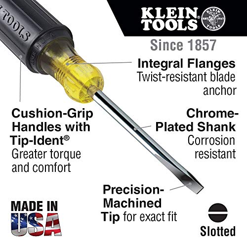 Klein Tools 605-6 1/4-Inch Cabinet Tip Screwdriver, Heavy Duty, 6-Inch