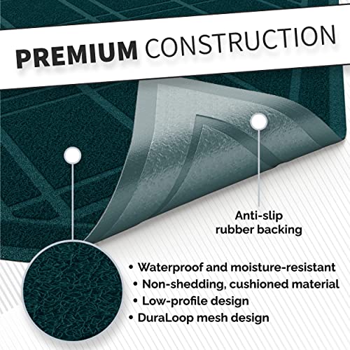 SlipToGrip Universal Door Mat – XL Size 42” x 35” – Anti Slip, Durable & Washable – Duraloop Mesh Entrance Outdoor & Indoor Welcome Mat – Dirt and Dust Absorber (Emerald Green)