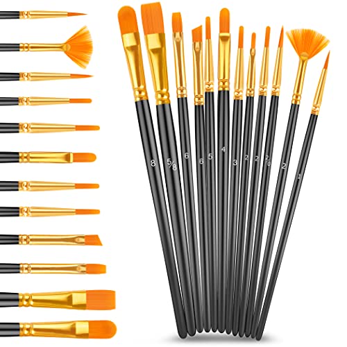 Caliart Acrylic Paint Set With 12 Brushes, 24 Colors (59ml, 2oz) Art Craft Paints for Artists Kids Students Beginners & Painters, Canvas Halloween Pumpkin Ceramic Wood Rock Painting Art Supplies Kit