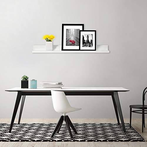 Americanflat 14 Inch Floating Shelves Set of 3 in White Composite Wood - Wall Mounted Storage Shelves for Bedroom, Living Room, Bathroom, Kitchen, Office and More