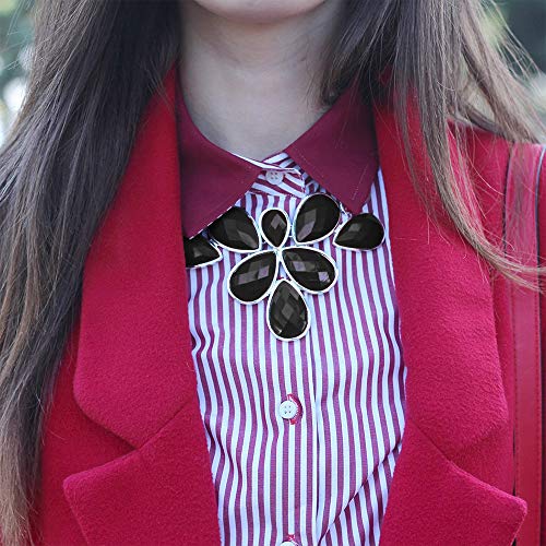 Jane Stone Fashion Gold Tone Bubble Collar Necklace Statement Chunky Jewelry for Women (Black)