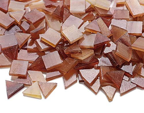 Lanyani Glass Mosaic Tiles for Art Crafts,4 Shapes Mixed Tiffany Stained Glass Pieces,200 Pieces (Grey-1)
