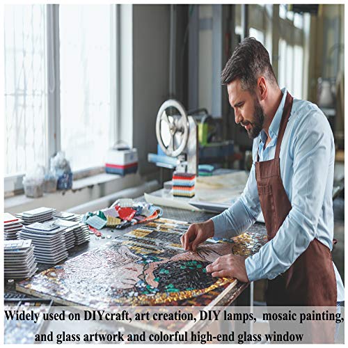1000 Pieces Mixed Color Mosaic Tiles Mosaic Glass Pieces for Home Decoration or DIY Crafts, Triangle (Triangle,1.5 by 1.5 cm)