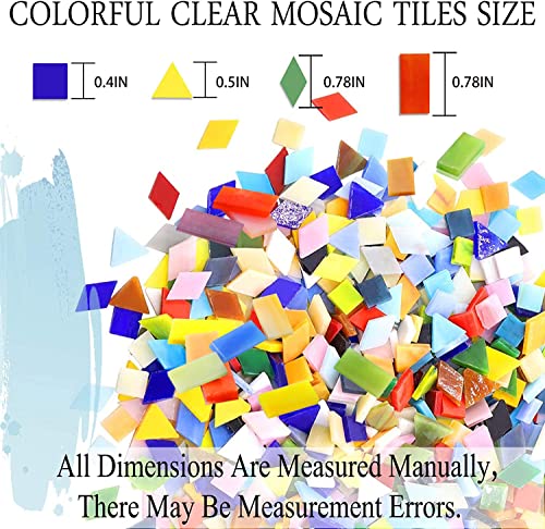 1000 Pieces Mixed Color Mosaic Tiles Mosaic Glass Pieces for Home Decoration or DIY Crafts, Triangle (Triangle,1.5 by 1.5 cm)
