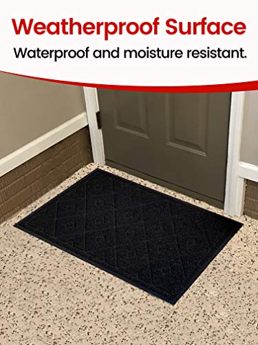 SlipToGrip Universal Door Mat, Black 35 x 23 in - Anti Slip, Durable & Washable, Outdoor & Indoor Welcome Mat for Entrance, Front Door, Garage, Patio, Dirt and Dust Absorber, Low Profile