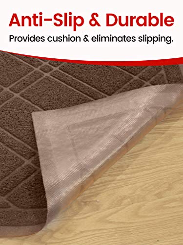 SlipToGrip Universal Door Mat – Plaid Design Size 35” x 23” – Anti Slip, Durable & Washable – Duraloop Mesh Entrance Outdoor & Indoor Welcome Mat – Dirt and Dust Absorber