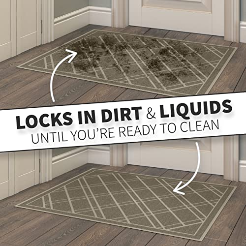 SlipToGrip Universal Door Mat, Taupe XL Size 42 x 35 in - Anti Slip, Durable & Washable, Outdoor & Indoor Welcome Mat for Entrance, Front Door, Garage, Patio, Dirt and Dust Absorber, Low Profile