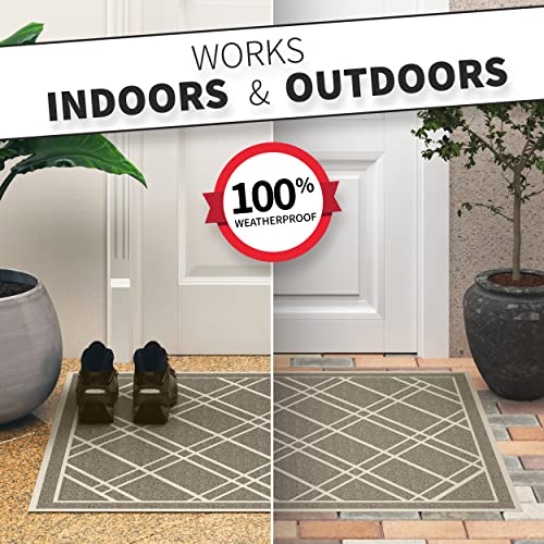 SlipToGrip Universal Door Mat, Taupe XL Size 42 x 35 in - Anti Slip, Durable & Washable, Outdoor & Indoor Welcome Mat for Entrance, Front Door, Garage, Patio, Dirt and Dust Absorber, Low Profile
