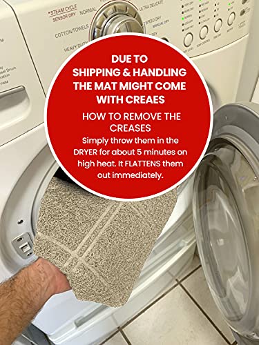 SlipToGrip Universal Door Mat, Taupe 35 x 23 in - Anti Slip, Durable & Washable, Outdoor & Indoor Welcome Mat for Entrance, Front Door, Garage, Patio, Dirt and Dust Absorber, Low Profile