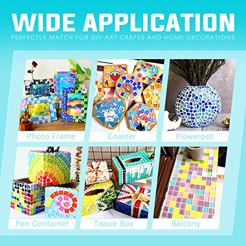 Swpeet 1 Pound Peacock Green Shine Crystal Series Mosaic Tiles Assortment Kit, Square and Triangle Genuine Mosaic Tiles Glitter Crystal Mosaic Perfect for Home Decoration Crafts