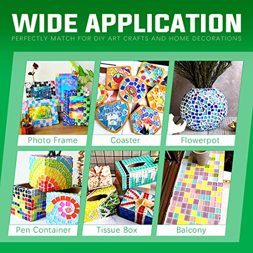 Swpeet 1 Pound Green Shine Crystal Series Mosaic Tiles Assortment Kit, Square and Triangle Genuine Mosaic Tiles Glitter Crystal Mosaic Perfect for Home Decoration Crafts