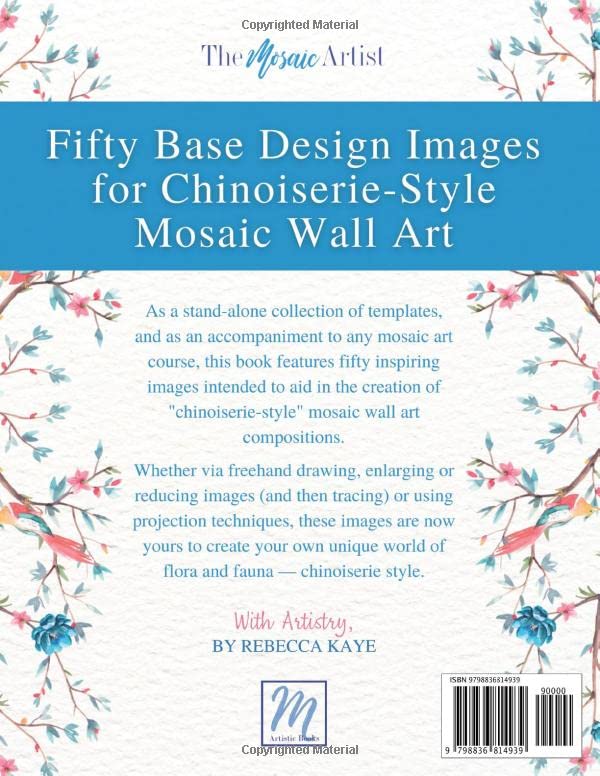 Base Design Images for Chinoiserie-Style Mosaic Wall Art