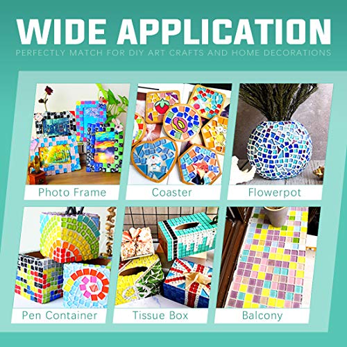 Swpeet 1 Pound Mixed Colors Shine Crystal Series Mosaic Tiles Assortment Kit, Square and Triangle Genuine Mosaic Tiles Glitter Crystal Mosaic Perfect for Home Decoration Crafts - Mosaic Tiles C