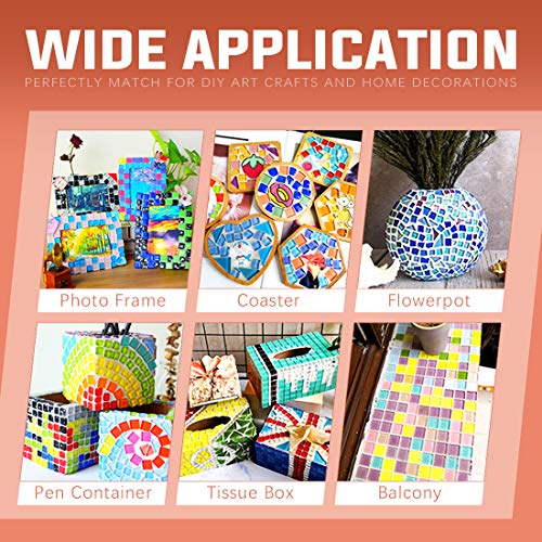 Swpeet 1 Pound Orange Shine Crystal Series Mosaic Tiles Assortment Kit, Square and Triangle Genuine Mosaic Tiles Glitter Crystal Mosaic Perfect for Home Decoration Crafts - Mosaic Tiles U