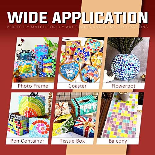 Swpeet 1 Pound Mixed Colors Shine Crystal Series Mosaic Tiles Assortment Kit, Square and Triangle Genuine Mosaic Tiles Glitter Crystal Mosaic Perfect for Home Decoration Crafts - Mosaic Tiles I