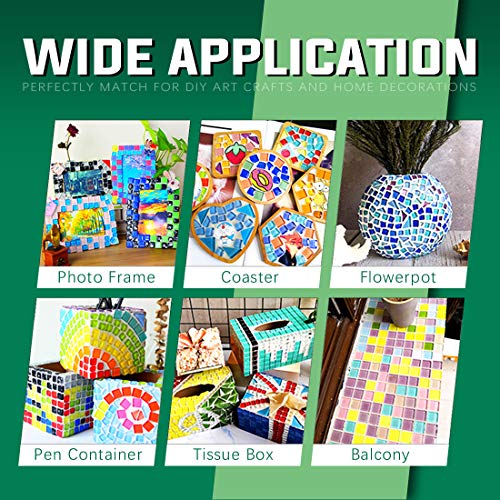 Swpeet 1 Pound Mixed Colors Shine Crystal Series Mosaic Tiles Assortment Kit, Square and Triangle Genuine Mosaic Tiles Glitter Crystal Mosaic Perfect for Home Decoration Crafts - Mosaic Tiles J