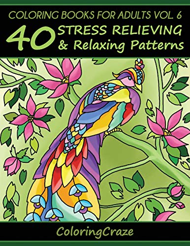 Coloring Books For Adults Volume 6: 40 Stress Relieving And Relaxing Patterns (Anti-Stress Art Therapy Series)