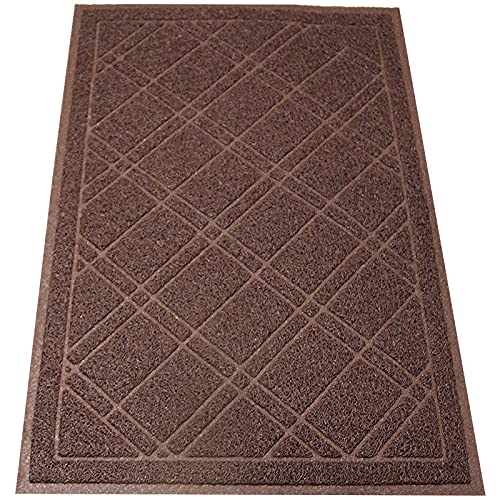 SlipToGrip Universal Door Mat – Plaid Design Size 35” x 23” – Anti Slip, Durable & Washable – Duraloop Mesh Entrance Outdoor & Indoor Welcome Mat – Dirt and Dust Absorber