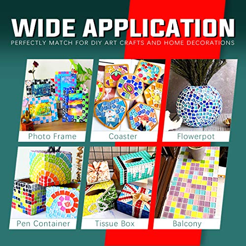 Swpeet 1Ib Glass Mosaic Tiles Pieces Stained Glass for Crafts, Mixed Colors and Patterns (Mosaic Tiles B)