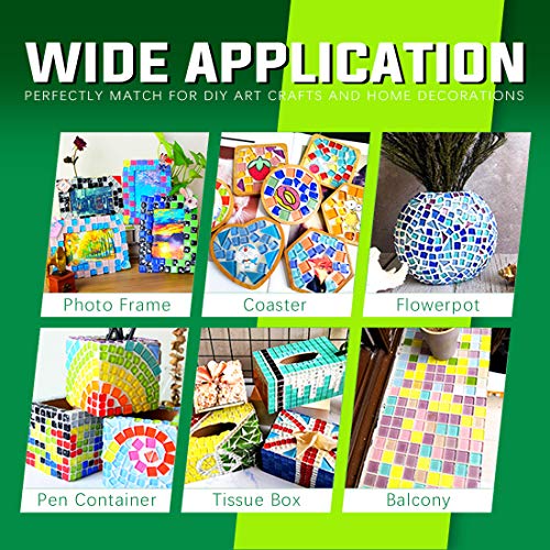 Swpeet 1 Pound Mixed Colors Shine Crystal Series Mosaic Tiles Assortment Kit, Square and Triangle Genuine Mosaic Tiles Glitter Crystal Mosaic Perfect for Home Decoration Crafts