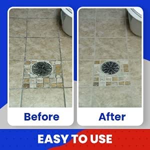 IT JUST WORKS! Grout-Eez Super Heavy-Duty Grout Cleaner. Easy and Safe To Use. Destroys Dirt and Grime With Ease. Even Safe For Colored Grout. Clean-eez (Single Bottle and Brush, 32)