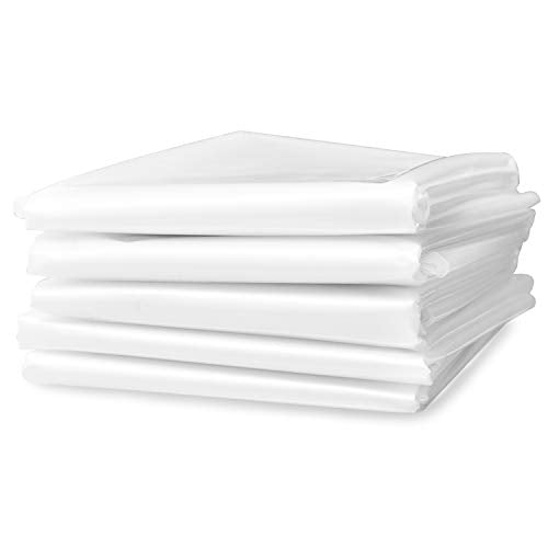 5 Sheets Plastic Drop Cloths, Plastic Sheeting Plastic Painting Tarp Paint Drop Cloth Waterproof Plastic Cover Anti-dust Furniture Cover Couch Cover for Painting Floor (2 x 3m/ 6.56 x 9.8 Feet)