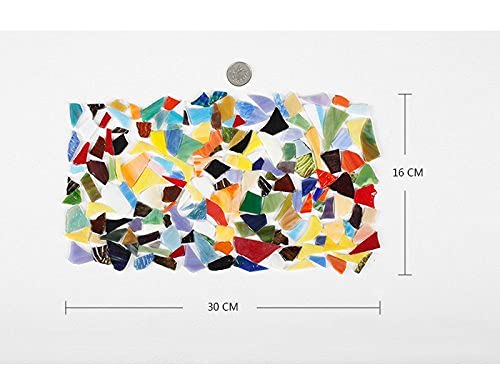 Lanyani Glass Mosaics Pieces Stained Glass, Assorted Colors and Shapes, 1kg/35 Ounce