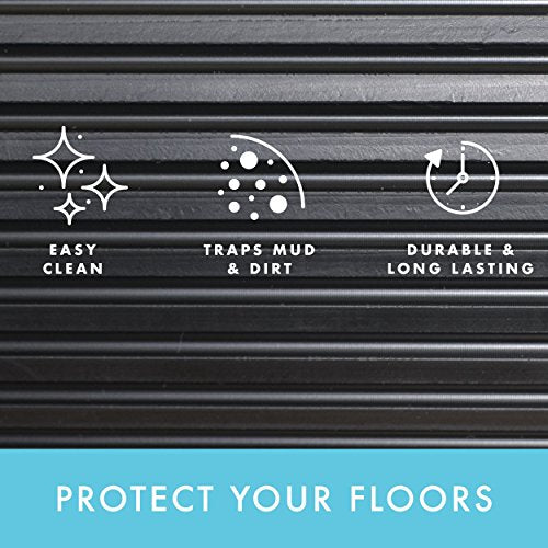 ClimaTex Indoor/Outdoor Rubber Scraper Mat, Door Mat for Traction and Floor Protection, 36" X 6', Black (9G-018-36C-6)