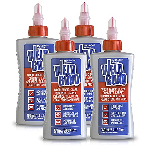 Weldbond Multi-Surface Adhesive Glue, 5.4oz /160ml 4-Pack, (8-50163)