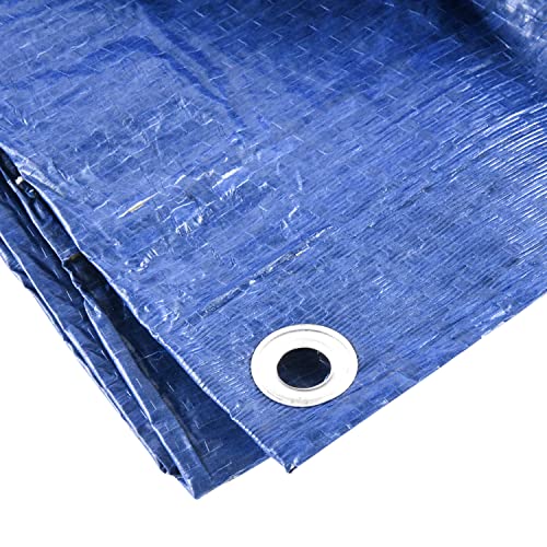 Kingman Blue Tarpaulin 4 x 6 Feet Multi-Purpose Waterproof Tarp Poly Cover (1 Pack)