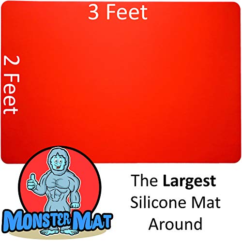 MonsterMat 36x24 Inch Extra Large Silicone Table Protector Craft Mat for Painting, Clay, Projects, Arts and Crafts and More. Easy Clean Up and Rolls for Storage. Largest Mat Available