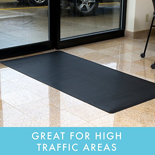 ClimaTex Indoor/Outdoor Rubber Scraper Mat, Door Mat for Traction and Floor Protection, 36" X 6', Black (9G-018-36C-6)