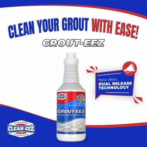 IT JUST WORKS! Grout-Eez Super Heavy-Duty Grout Cleaner. Easy and Safe To Use. Destroys Dirt and Grime With Ease. Even Safe For Colored Grout. Clean-eez (Single Bottle and Brush, 32)