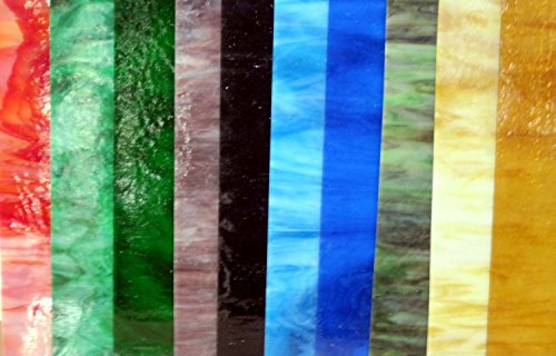 10 Sheets Spectrum & Wissmach Sheets for Stained Glass and Mosaic Works by Sun and Moon Stained Glass