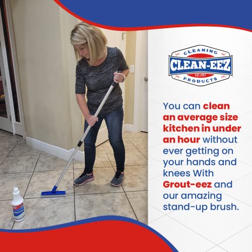 IT JUST WORKS! Grout-Eez Super Heavy-Duty Grout Cleaner. Easy and Safe To Use. Destroys Dirt and Grime With Ease. Even Safe For Colored Grout. Clean-eez (Single Bottle and Brush, 32)