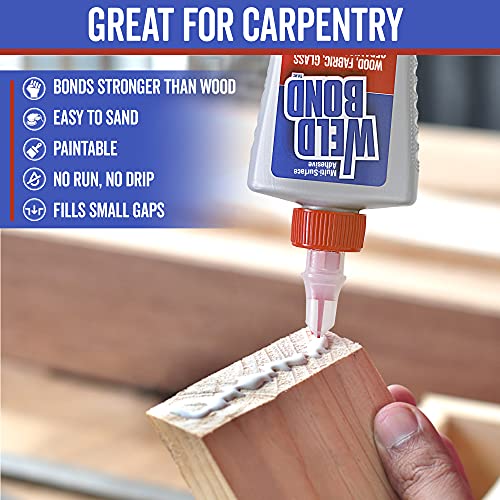 Weldbond Multi-Surface, Non-Toxic Adhesive Glue, Bonds Most Anything. Wood Glue or for Crafts Fabric Glass Mosaic Carpet Ceramic Tile Metal Stone & More. Dries Crystal Clear 5.4oz /160ml - 2 Pack
